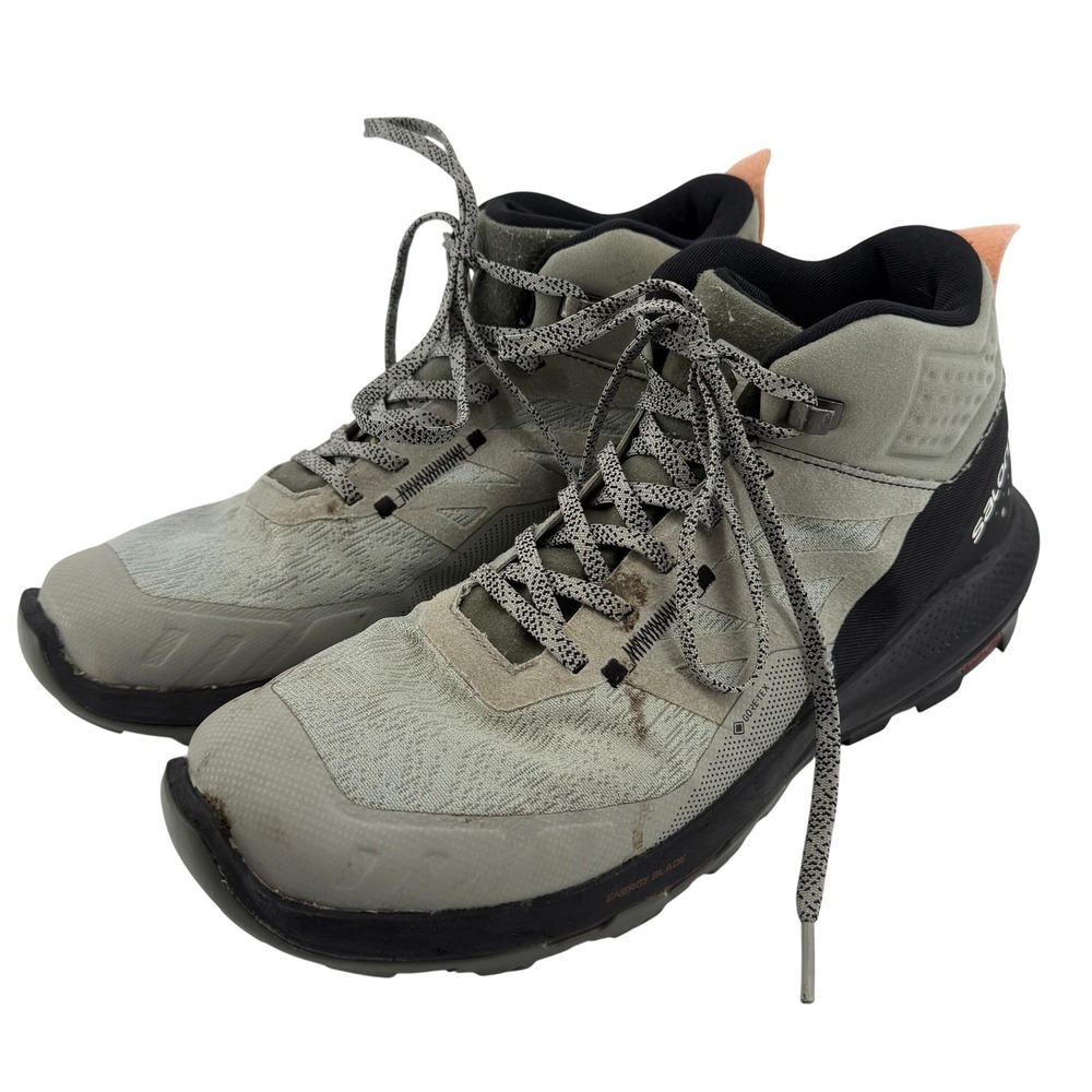 Salomon Outpulse Mid GTX Hiking Boots Shoe Gray Black Men 9.5 Outdoor 415889